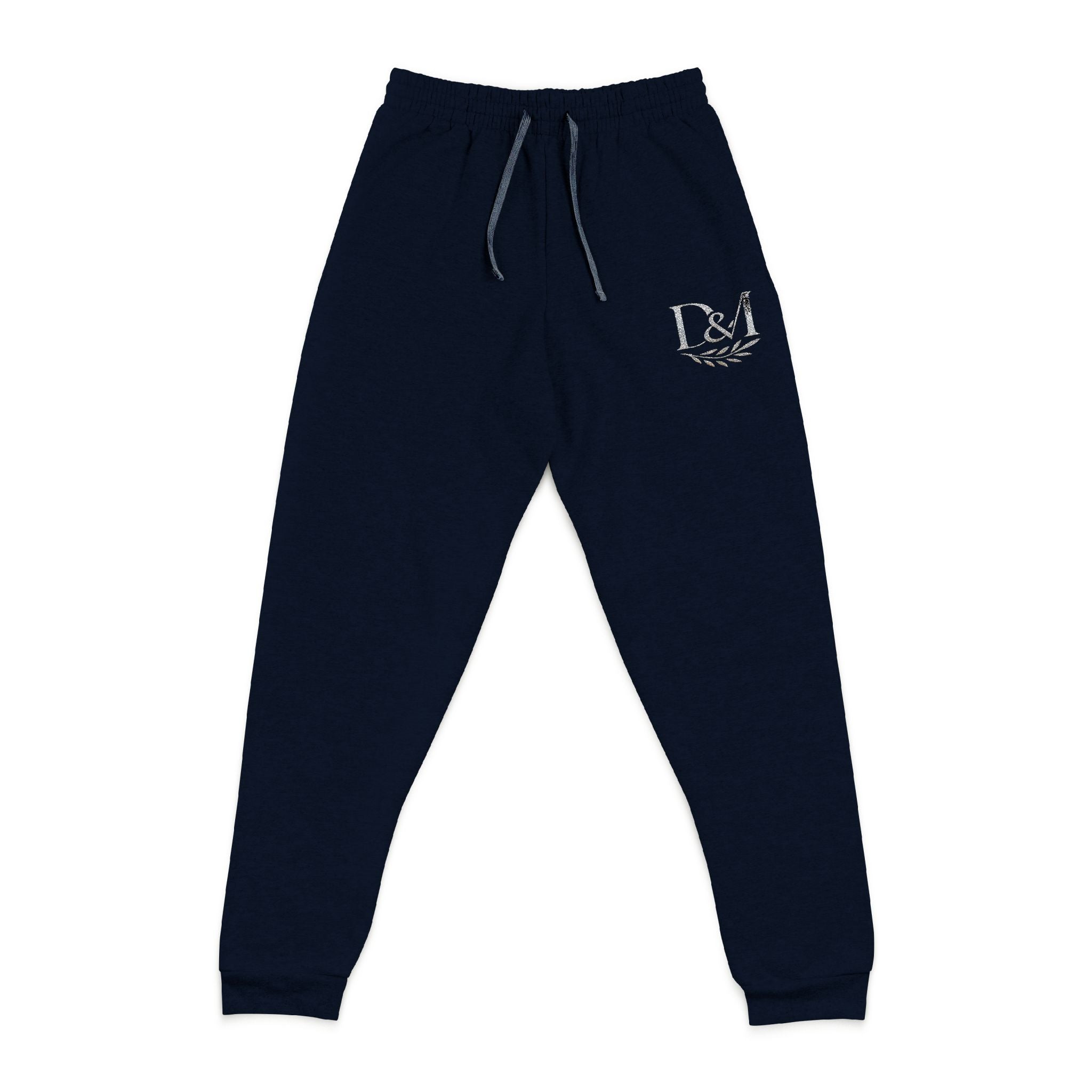 Embroidered Crown Joggers — Cozy Charcoal Sweatpants with Small Chest Crest