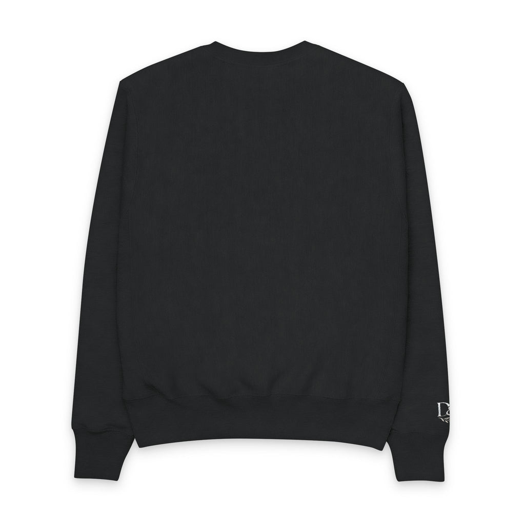 Champion Crewneck Sweatshirt — D M Laurel Crest Minimalist Logo