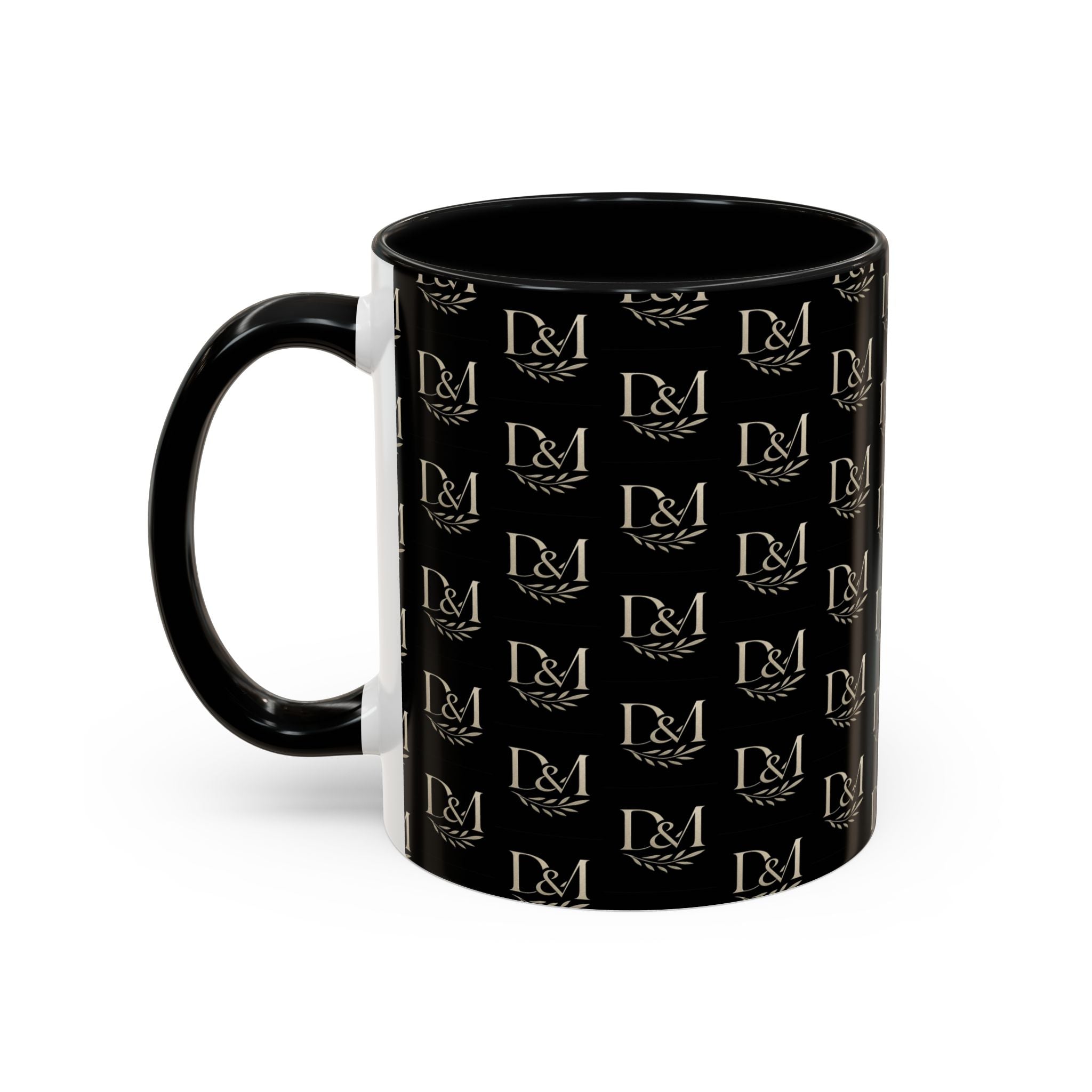 Monogram Black Accent Coffee Mug – D&M Patterned 11/15oz