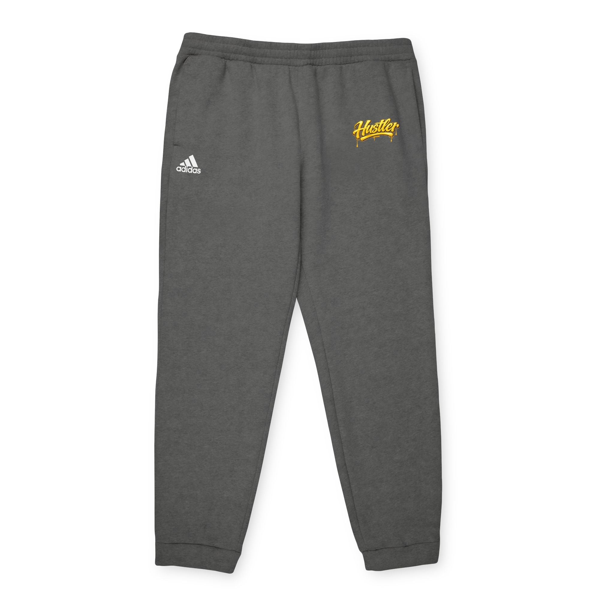Hustler Script Charcoal Fleece Joggers — adidas Logo Sweatpants