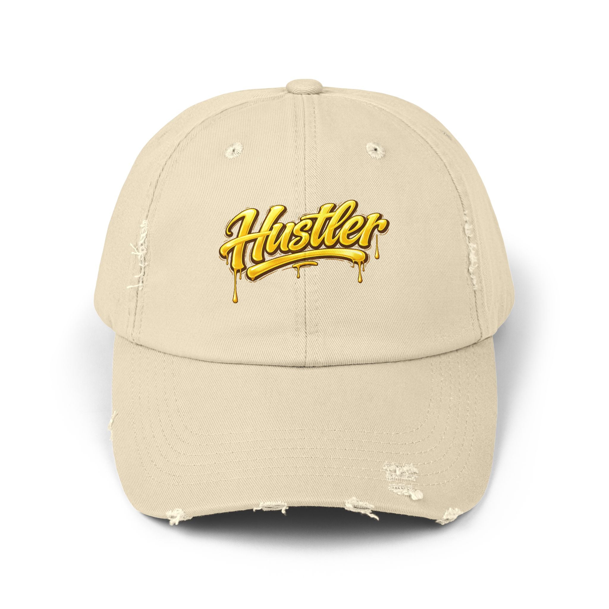 Hustler Distressed Baseball Cap — Vintage Streetwear Dad Hat