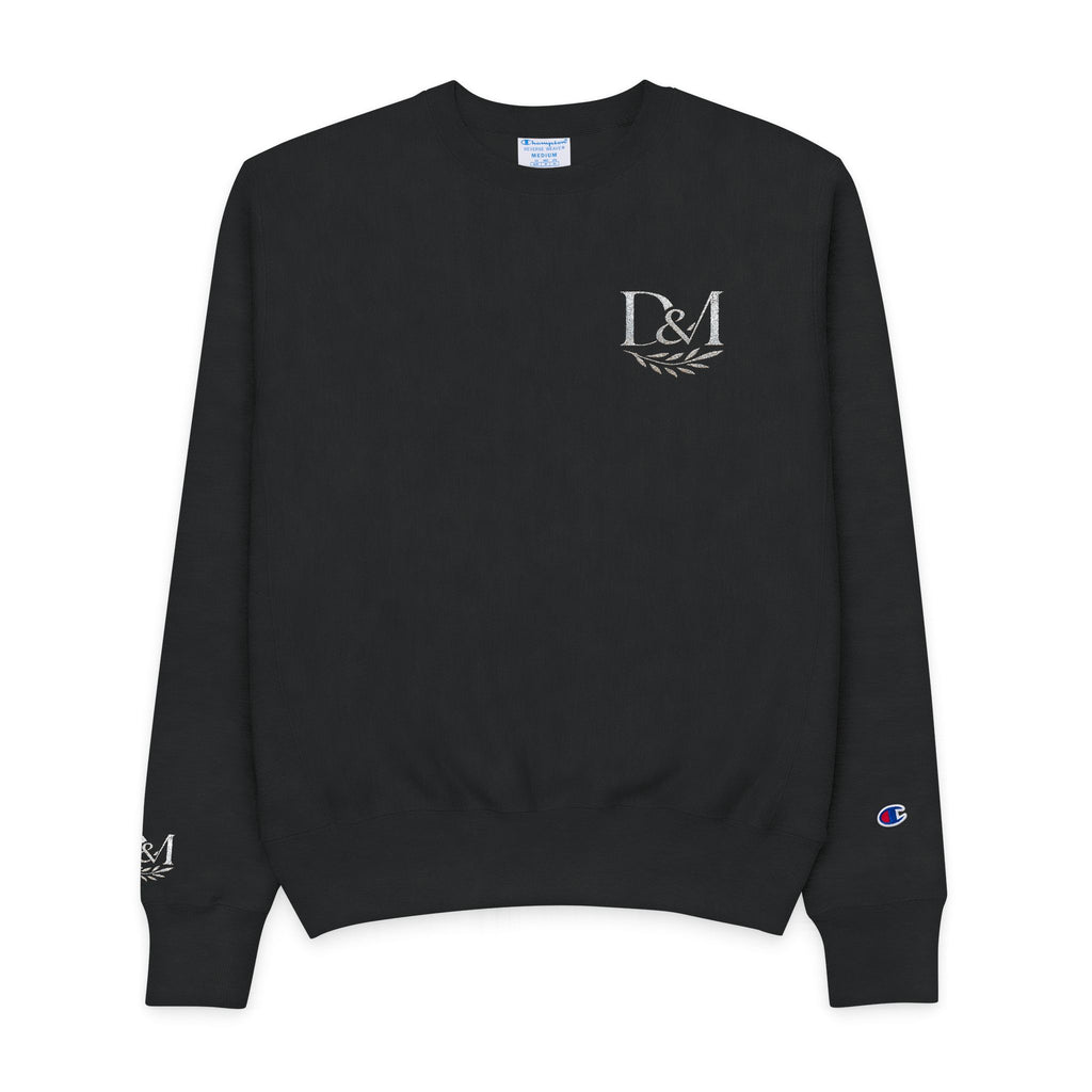 Champion Crewneck Sweatshirt — D M Laurel Crest Minimalist Logo