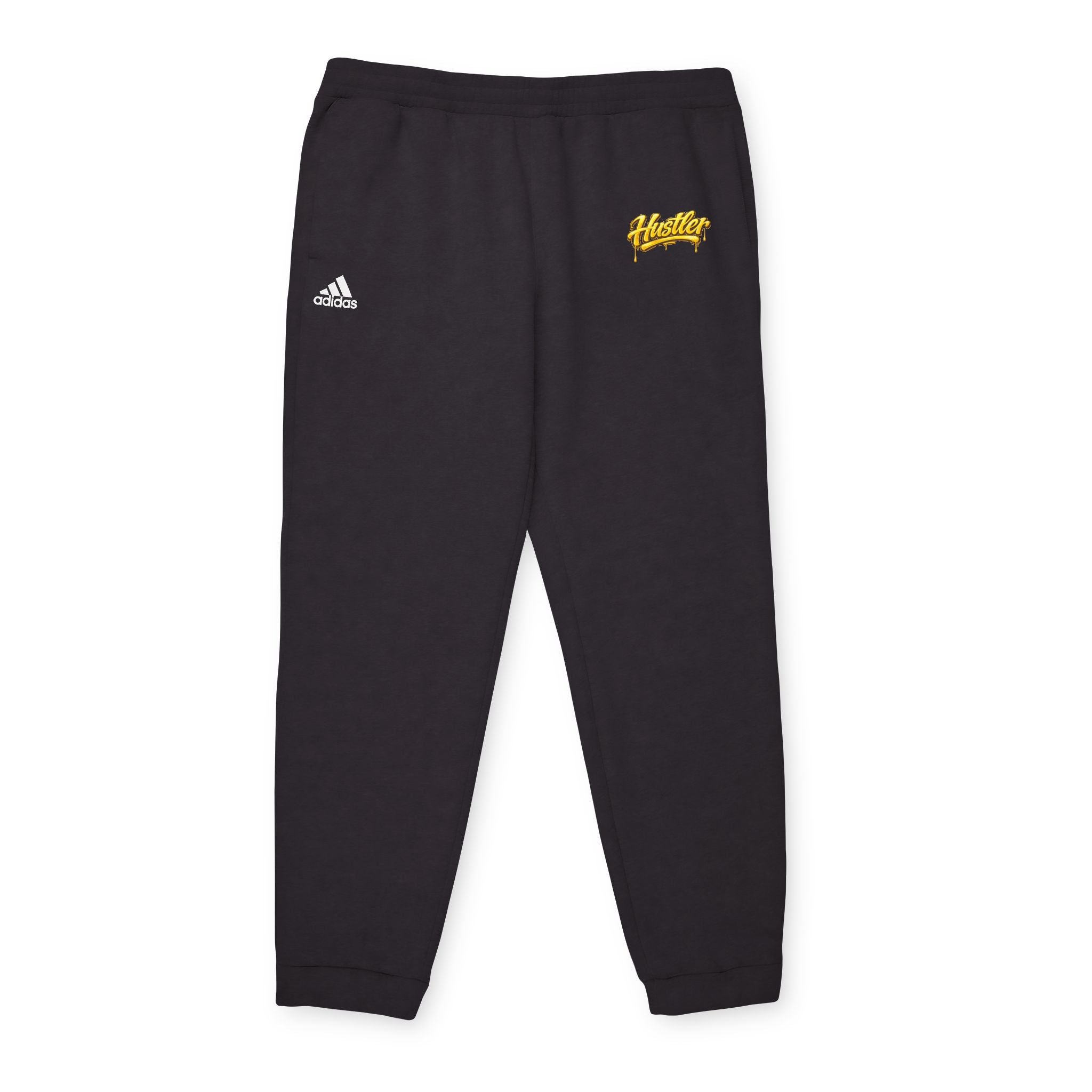Hustler Script Charcoal Fleece Joggers — adidas Logo Sweatpants
