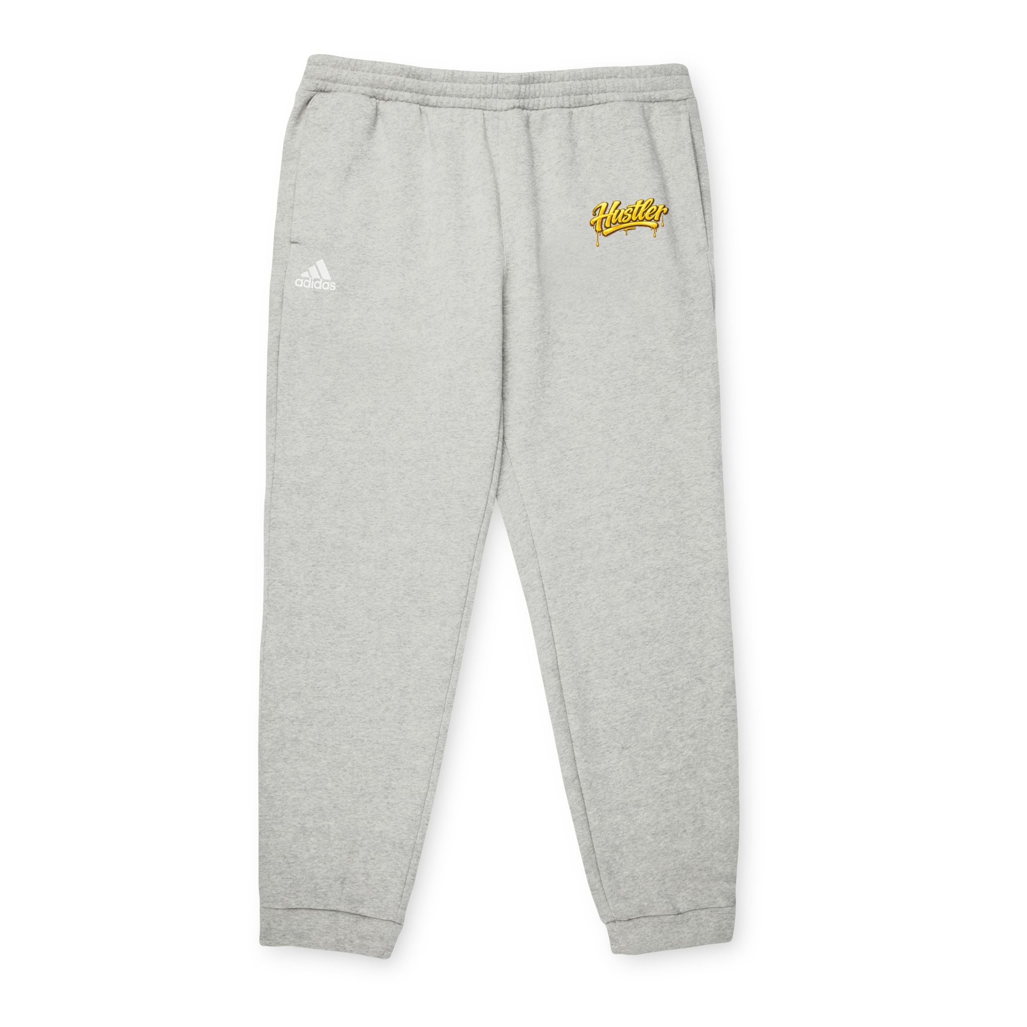 Hustler Script Charcoal Fleece Joggers — adidas Logo Sweatpants