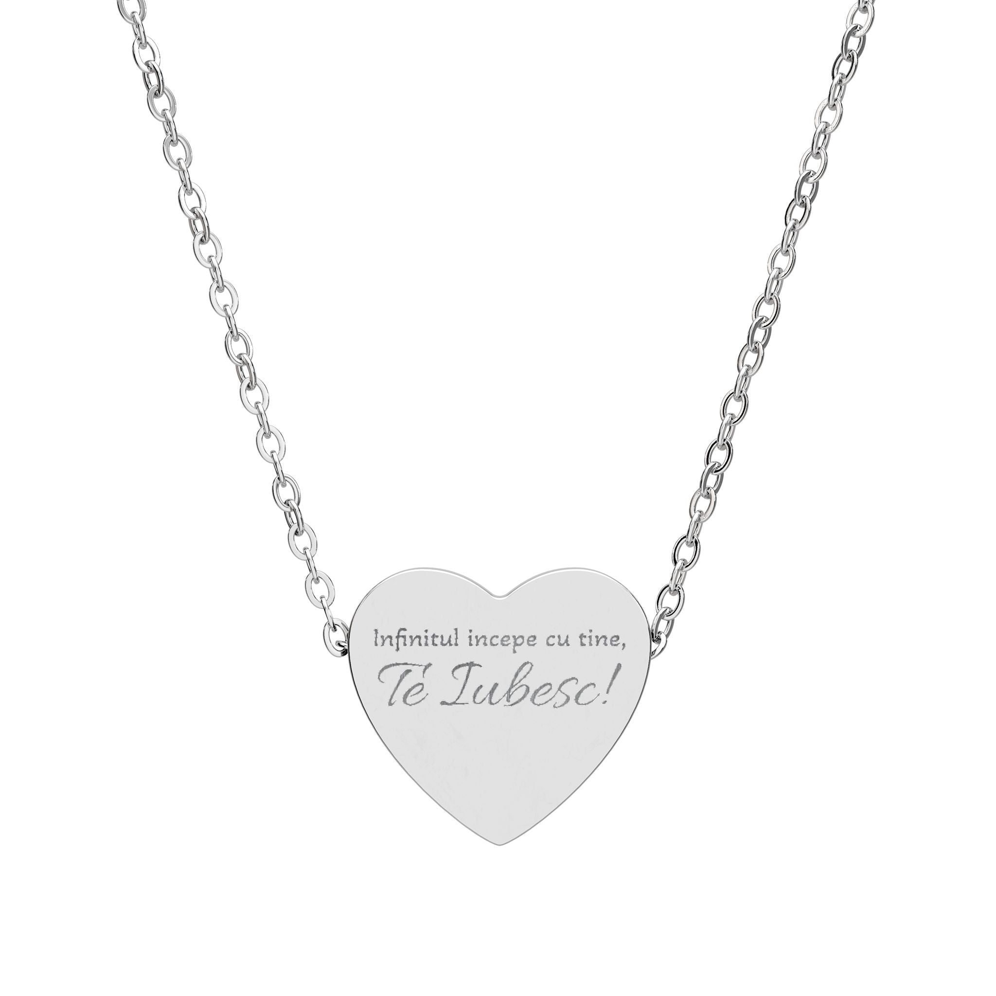 Engraved Heart Necklace — Personalized Message Pendant