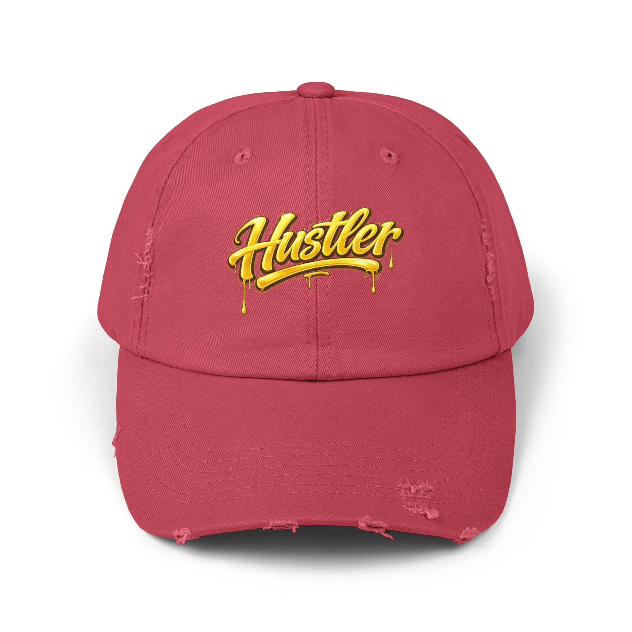 Hustler Distressed Baseball Cap — Vintage Streetwear Dad Hat
