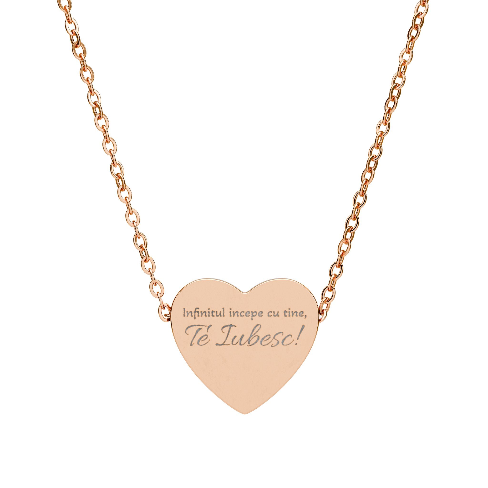 Engraved Heart Necklace — Personalized Message Pendant