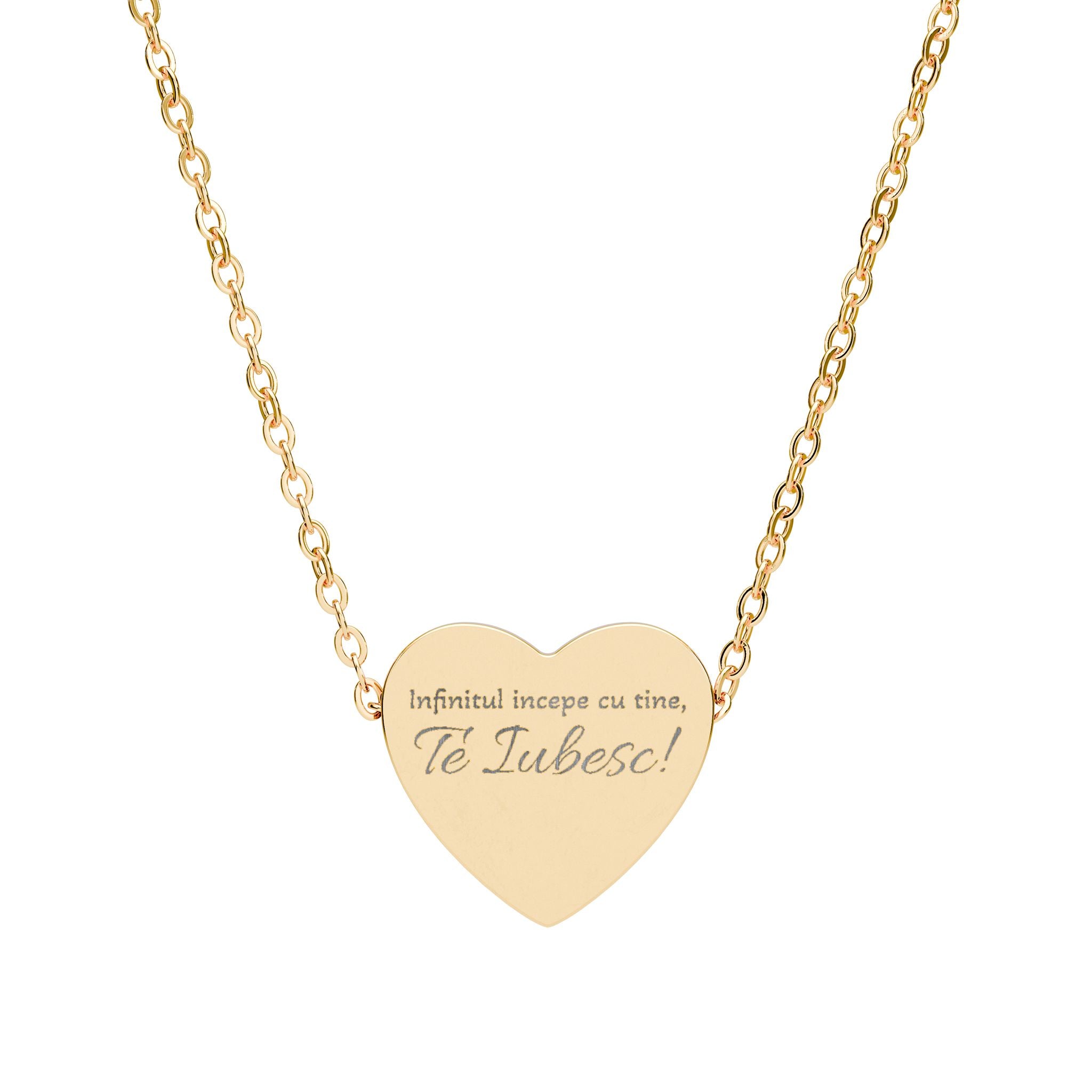 Engraved Heart Necklace — Personalized Message Pendant