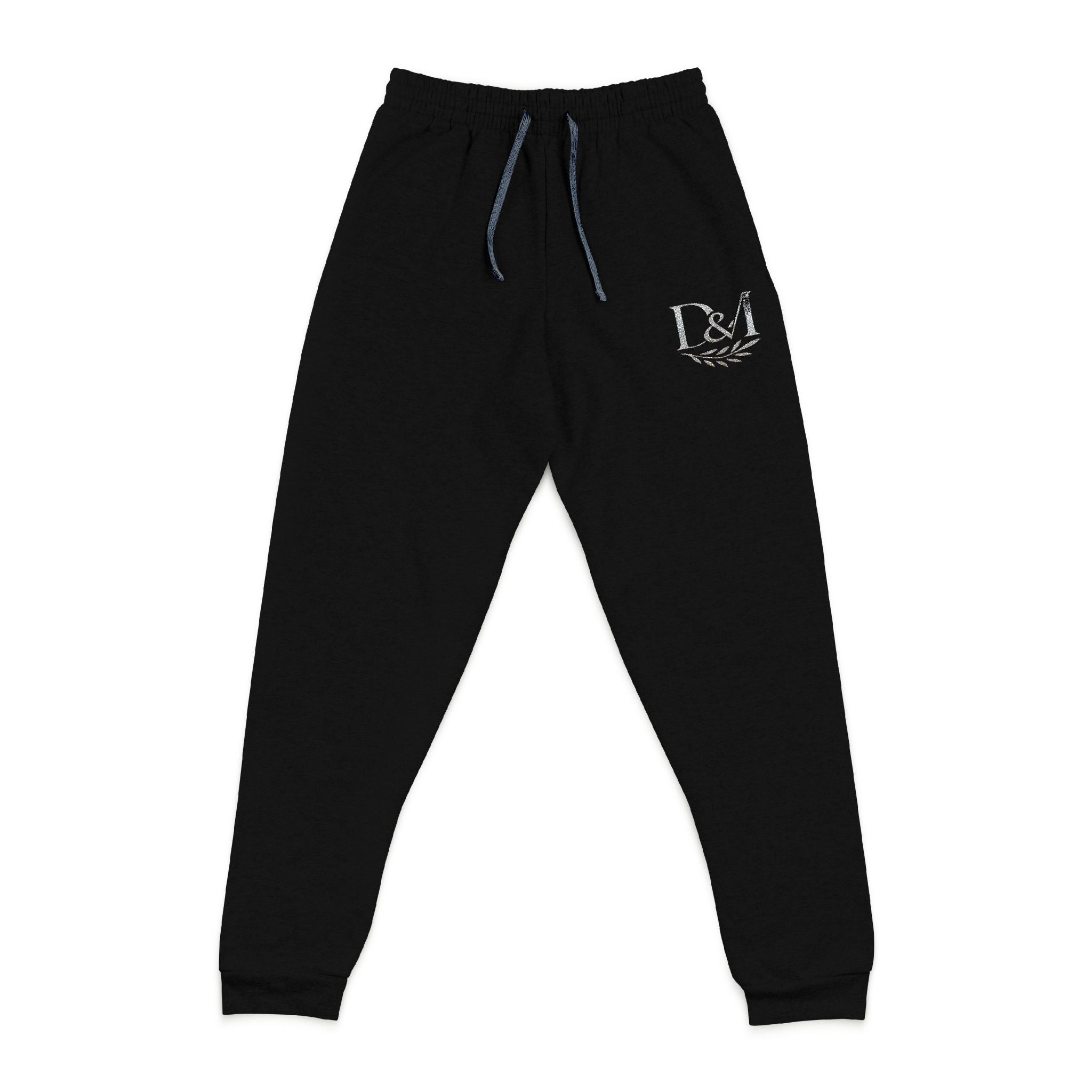 Embroidered Crown Joggers — Cozy Charcoal Sweatpants with Small Chest Crest