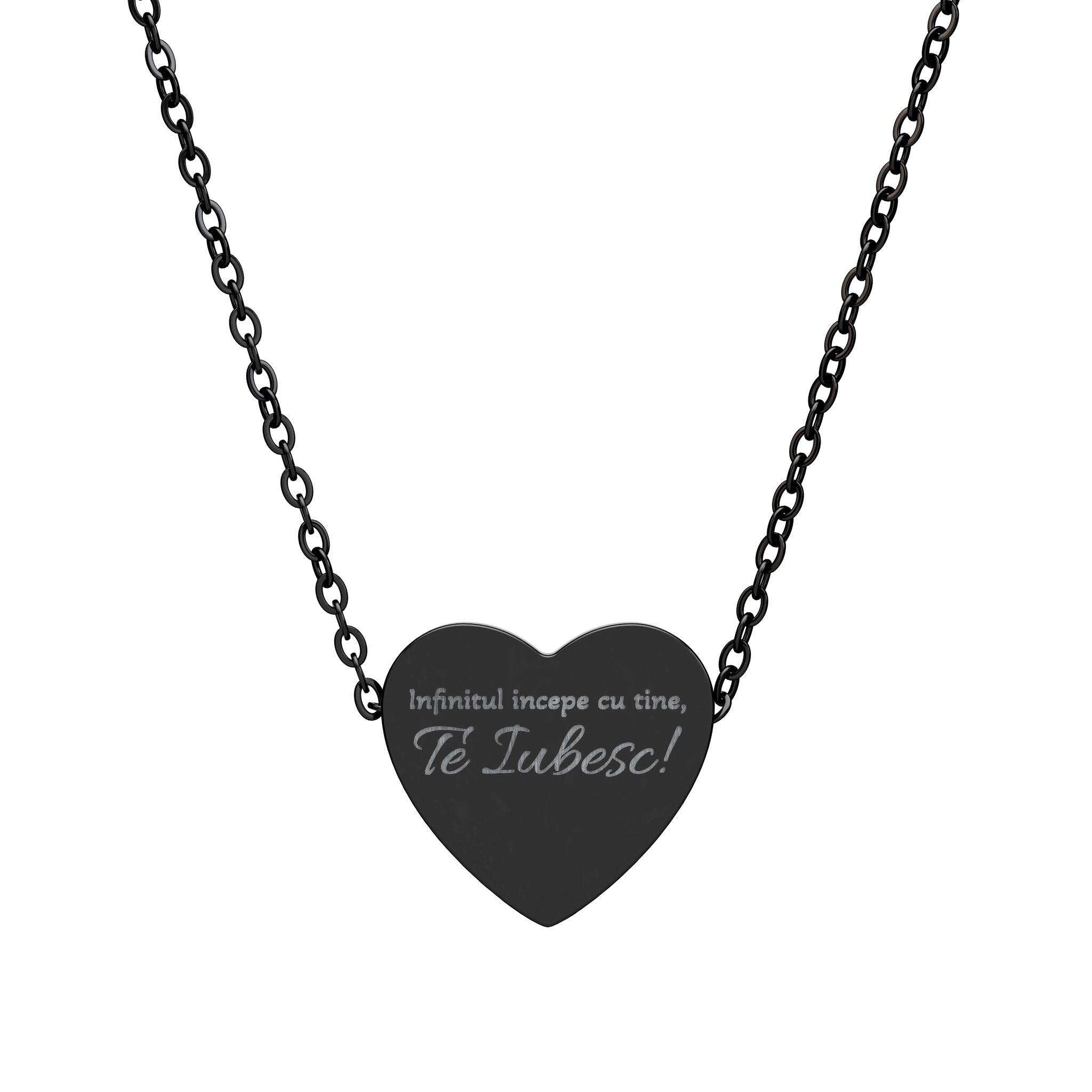 Engraved Heart Necklace — Personalized Message Pendant