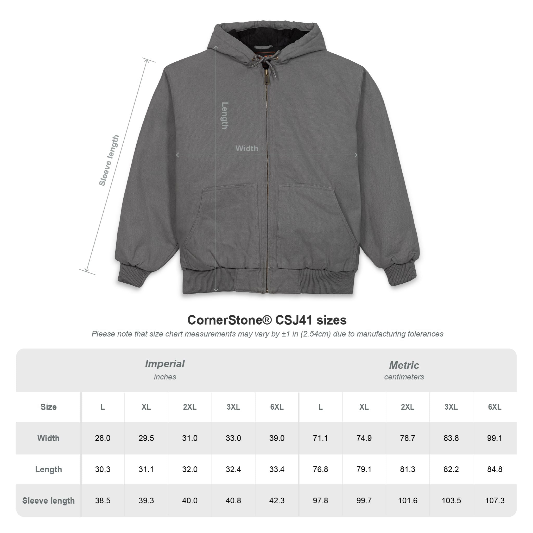Embroidered Work Jacket - Men's CornerStone Duck Cloth Hooded Jacket with Shield Logo