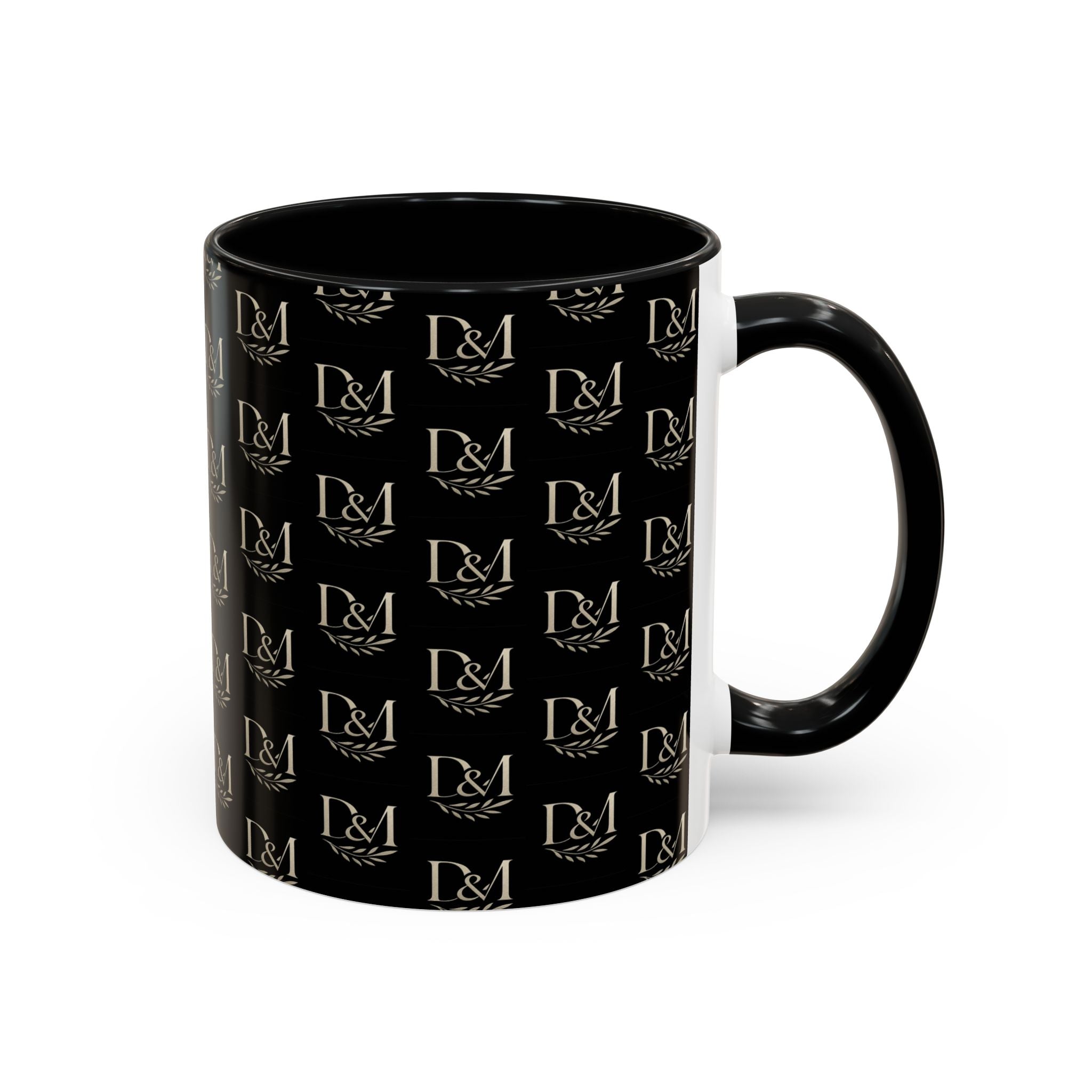 Monogram Black Accent Coffee Mug – D&M Patterned 11/15oz
